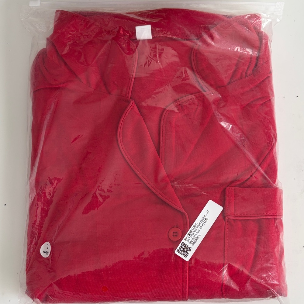 Red Long-sleeve and Pants PJ Set